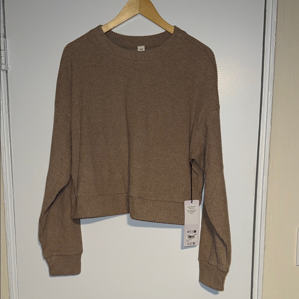 Muse crew neck pullover sweater- gravel heather